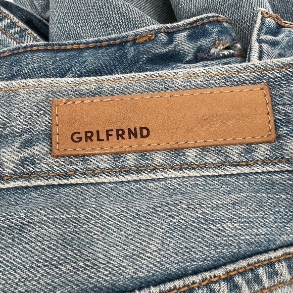 GRLFRND Karolina Distressed Rough Hem Button Fly Star Jeans Size 25 Women’s - Picture 10 of 10